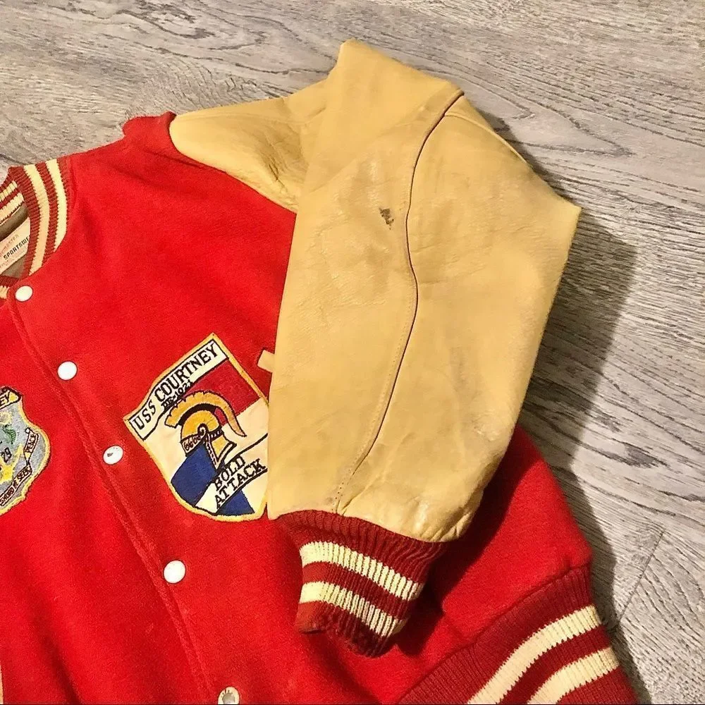 GAMEMASTER SPORTSWEAR Vtg 1960 Ohio State Letterman Jacket Coat Navy Wool Large - Picture 4 of 11
